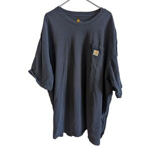 Carhartt Mens 4XL Blue T-Shirt Original fit Short Sleeve Heavyweight Pocket‎ K87